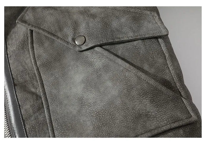 Damen Aviator Jacke aus Kunstpelz Anthrazitgrau mit Reißverschluss