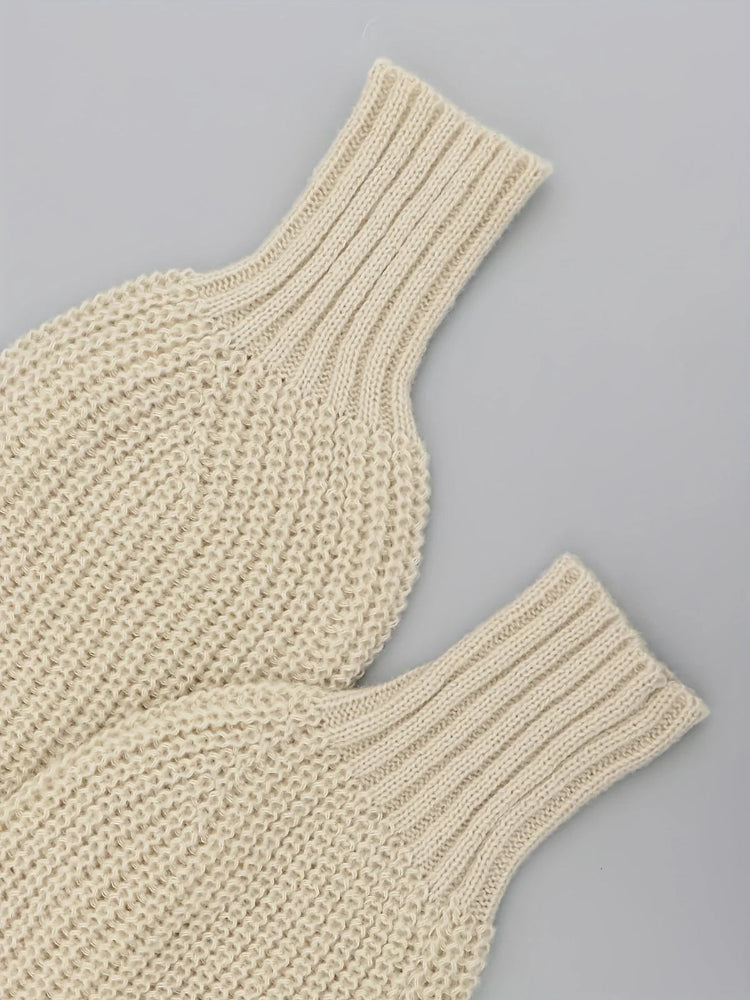 Damen Strick Cardigan mit langen Ärmeln V Ausschnitt und großen Knöpfen