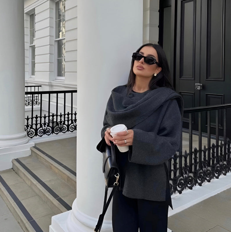 Damen Cape-Mantel mit lockerer Silhouette und elegantem Design